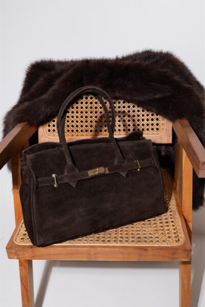 IMG_2239 Torebka Carla - czekoladowa zamszowa