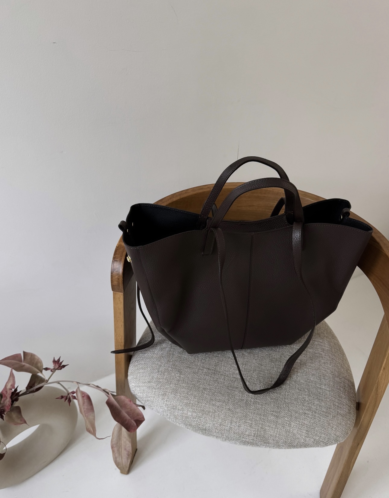 Torebka Penelope - gorzka czekolada duża skórzana - obrazek 2