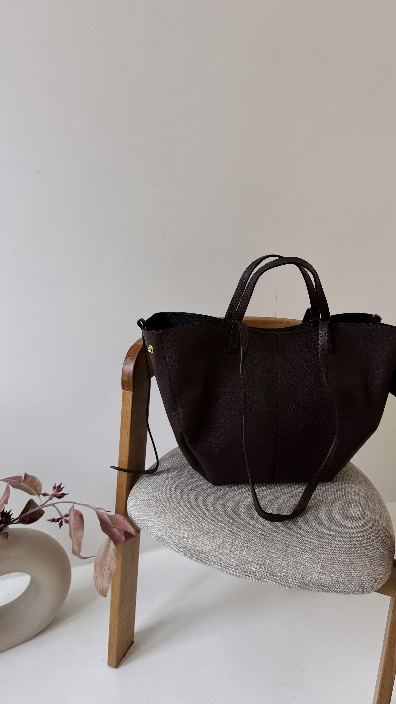 Torebka Penelope - gorzka czekolada duża skórzana - obrazek 3