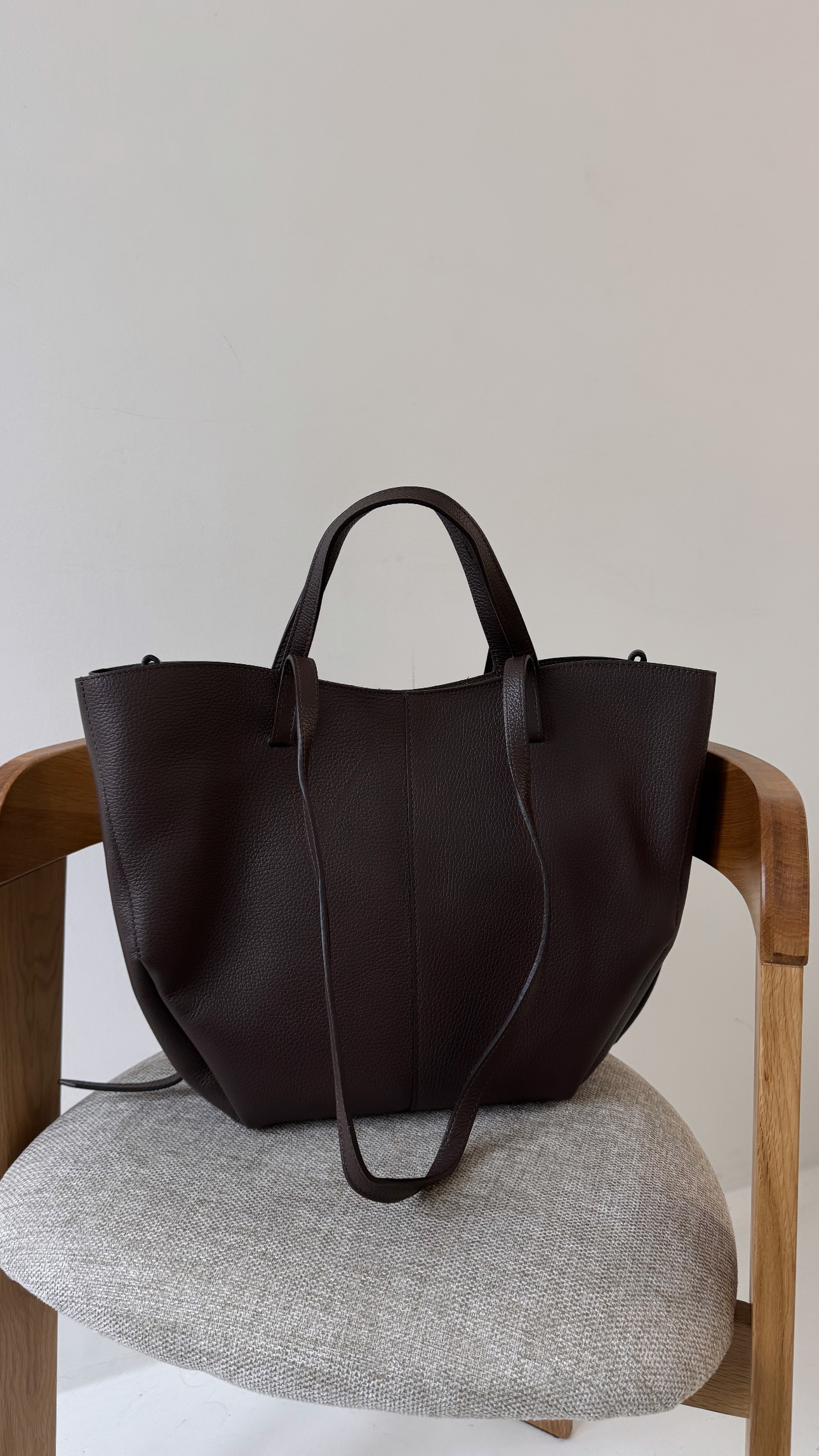 Torebka Penelope - gorzka czekolada duża skórzana