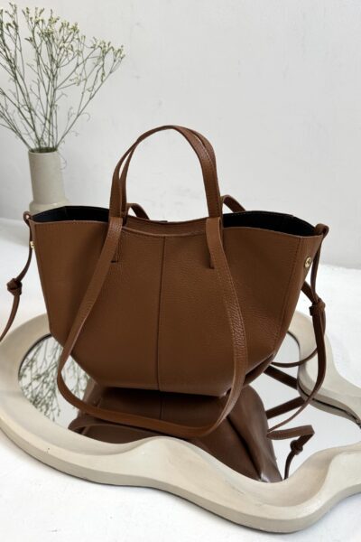 IMG_3864 Torebka Penelope - camel duża skórzana