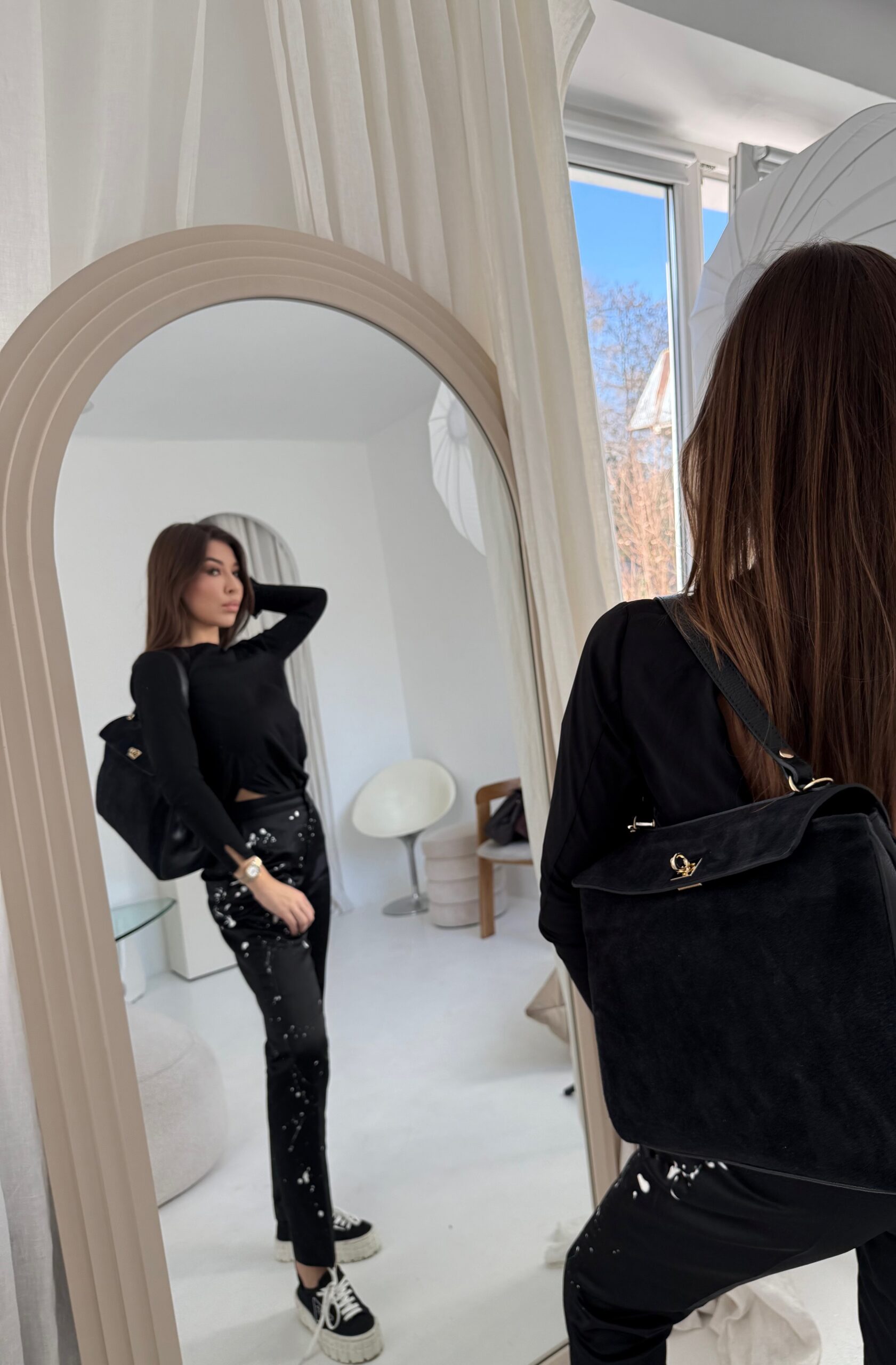 Torebka Bianca - czarna zamszowa - obrazek 4