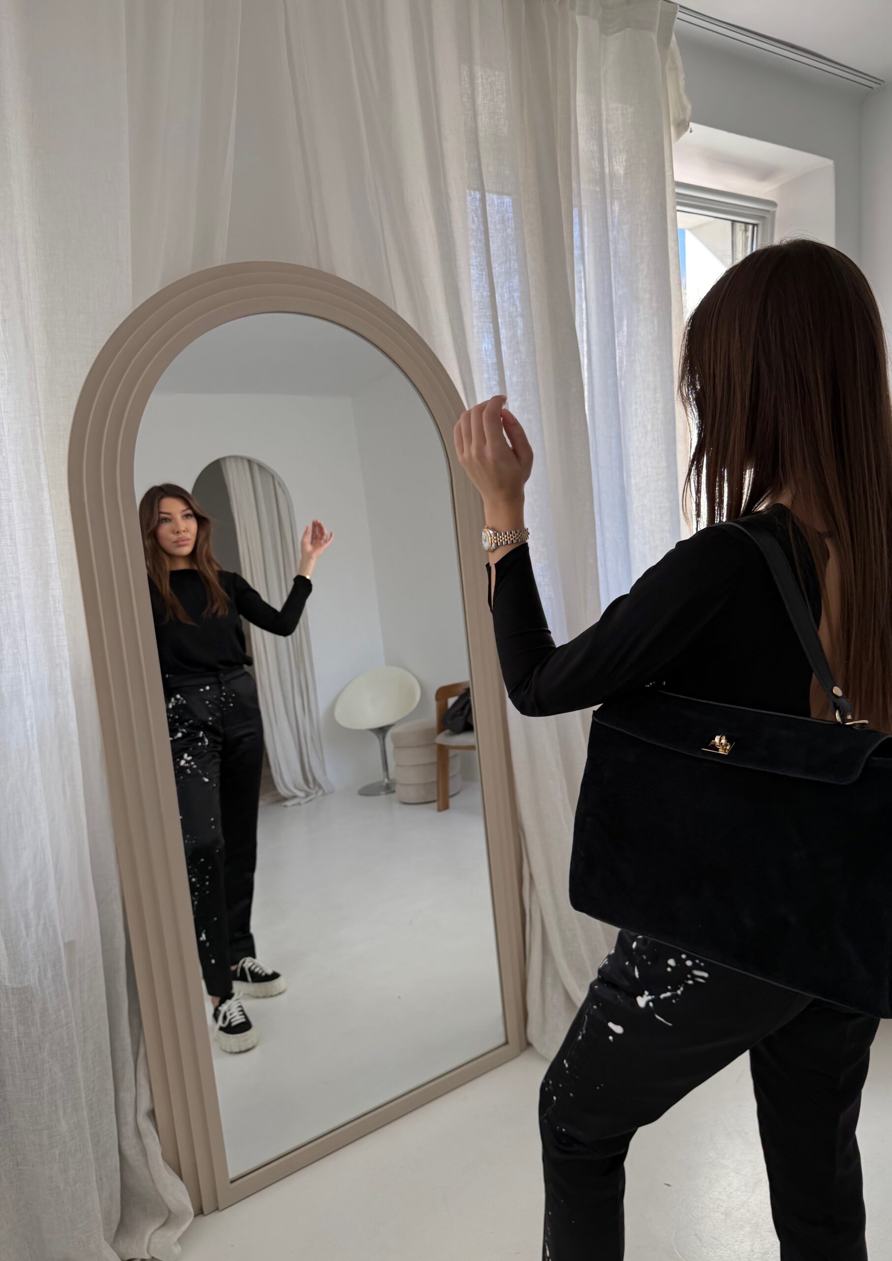 Torebka Bianca - czarna zamszowa - obrazek 5