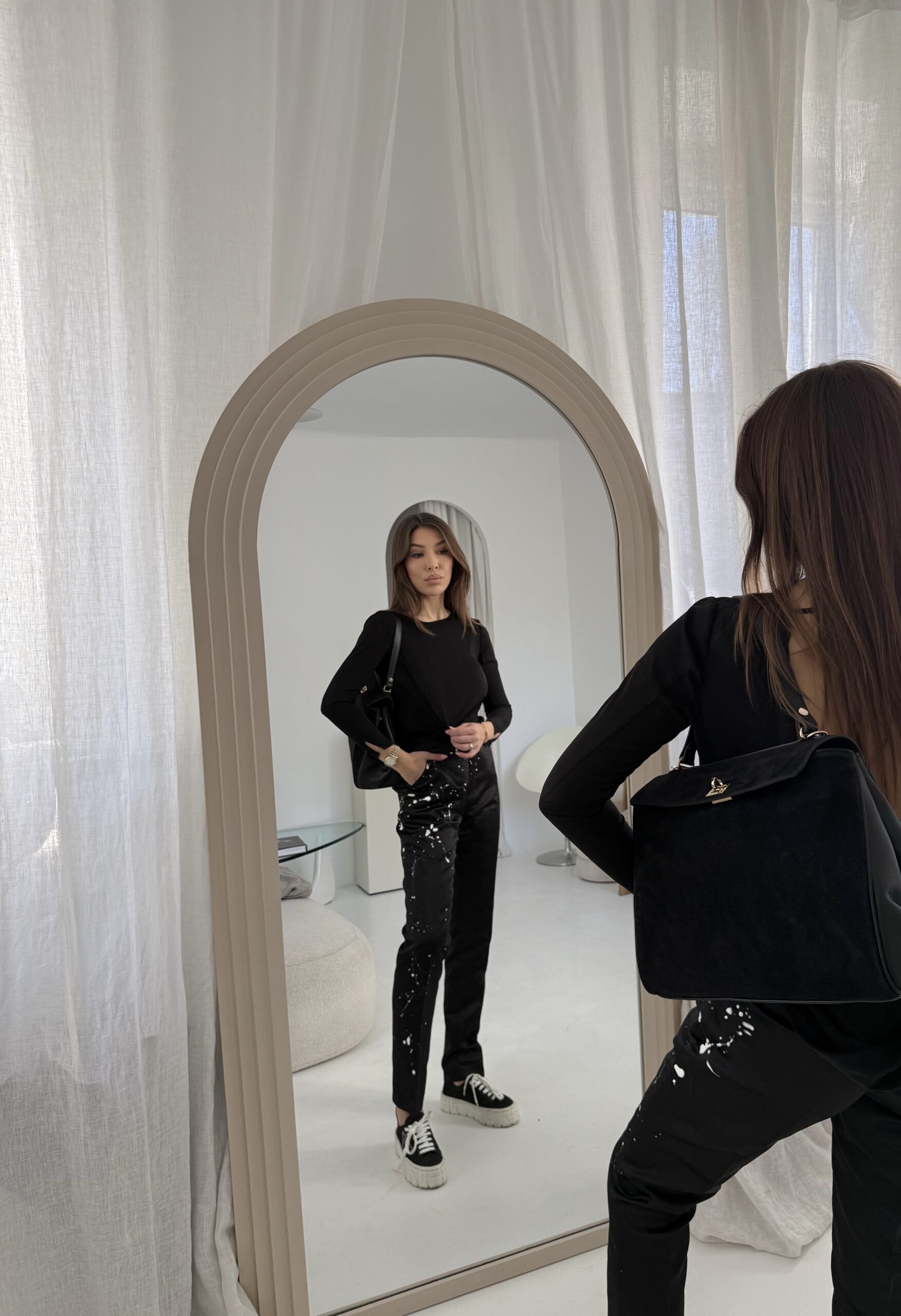 Torebka Bianca - czarna zamszowa - obrazek 2