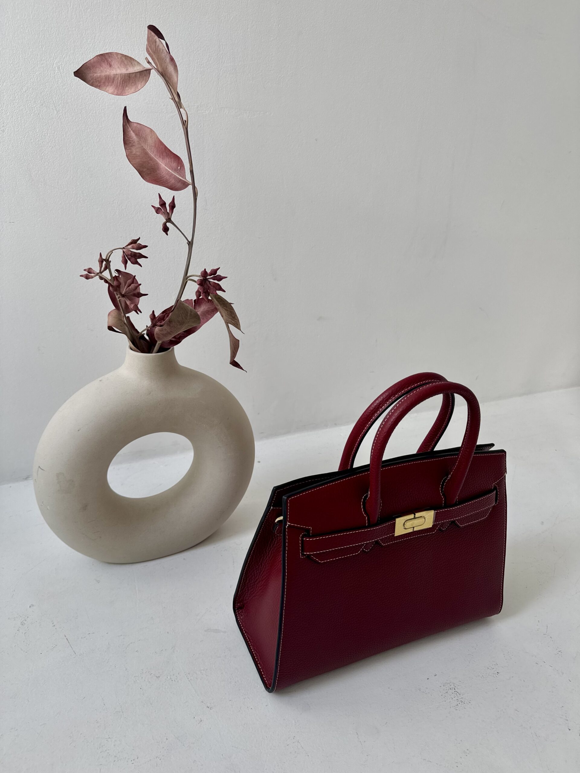 Torebka Margot - czerwona skórzana - obrazek 2