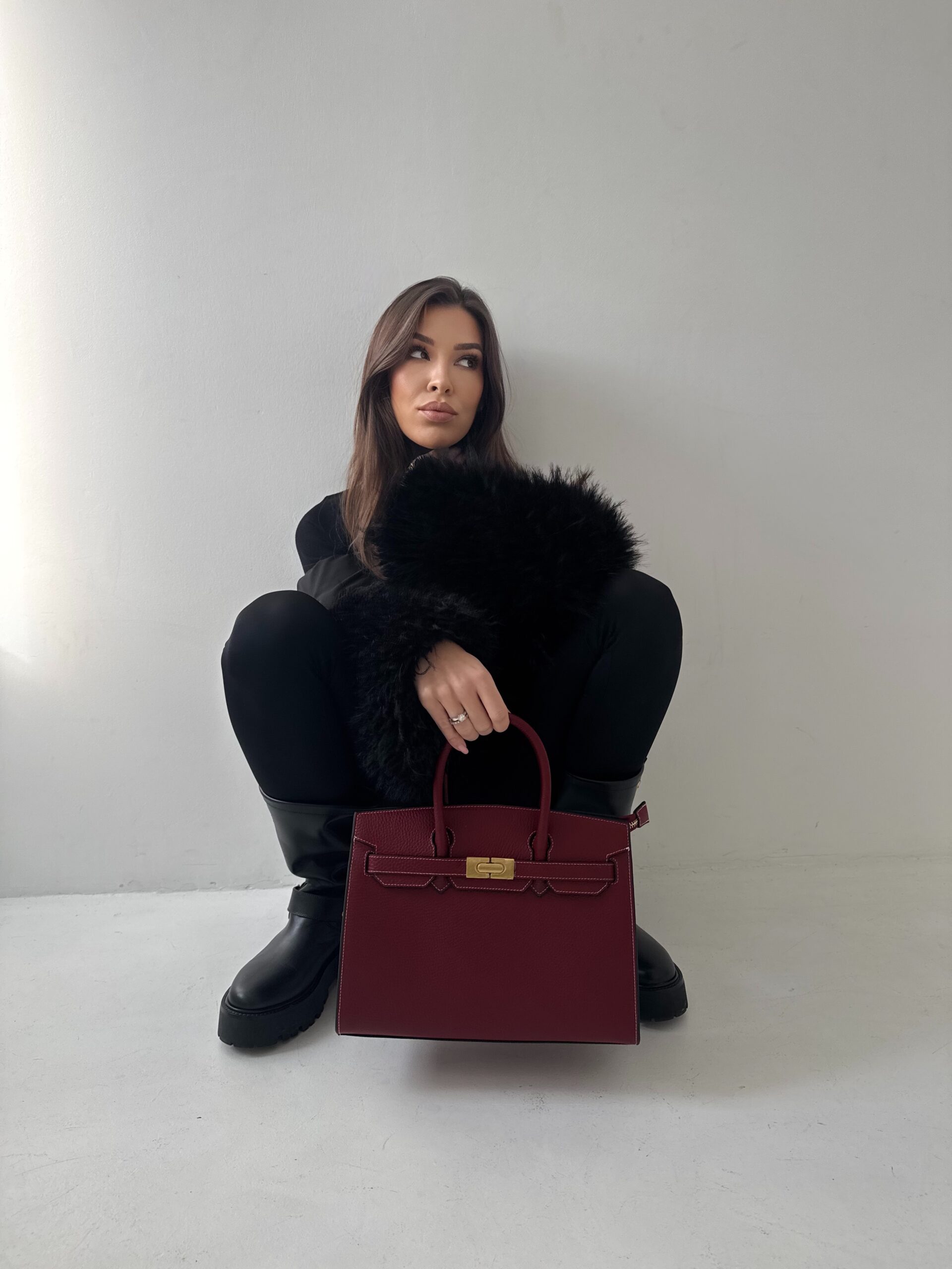 Torebka Margot - czerwona skórzana - obrazek 3