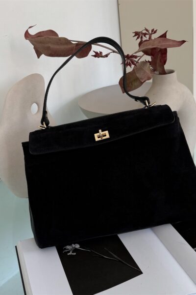 Torebka Bianca - czarna zamszowa