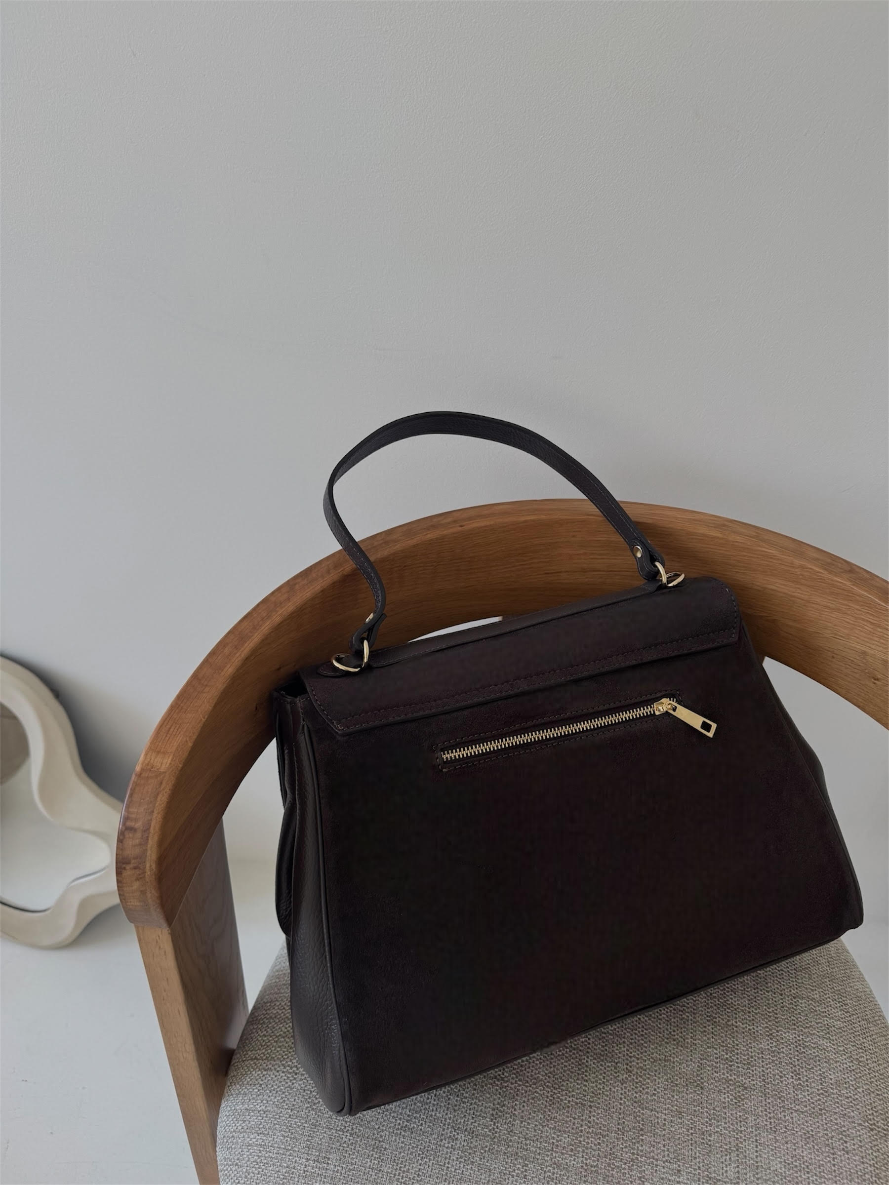 Torebka Bianca - czekoladowa zamszowa - obrazek 3