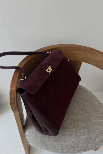 Torebka Bianca - bordowa zamszowa