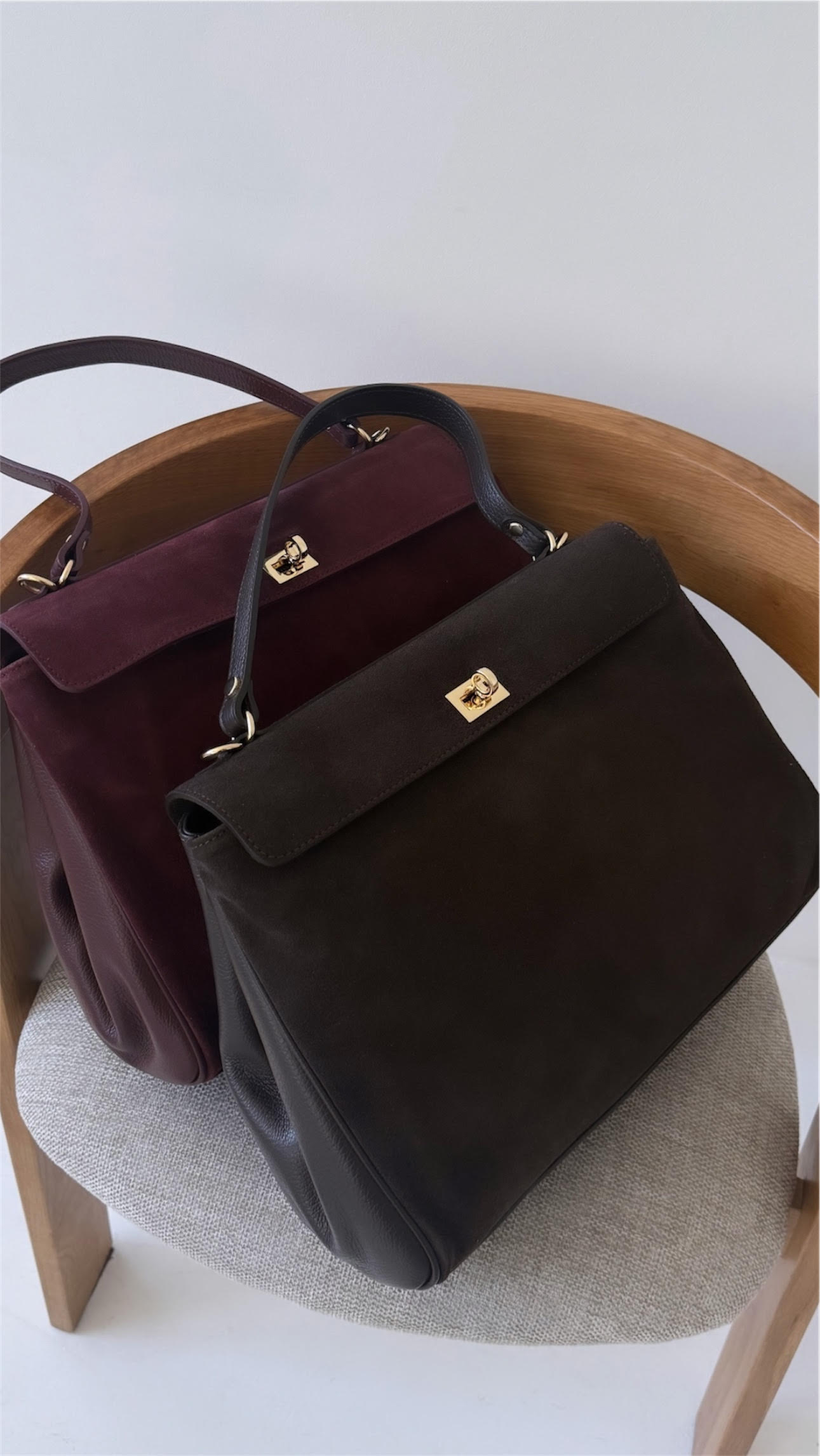 Torebka Bianca - czekoladowa zamszowa - obrazek 2