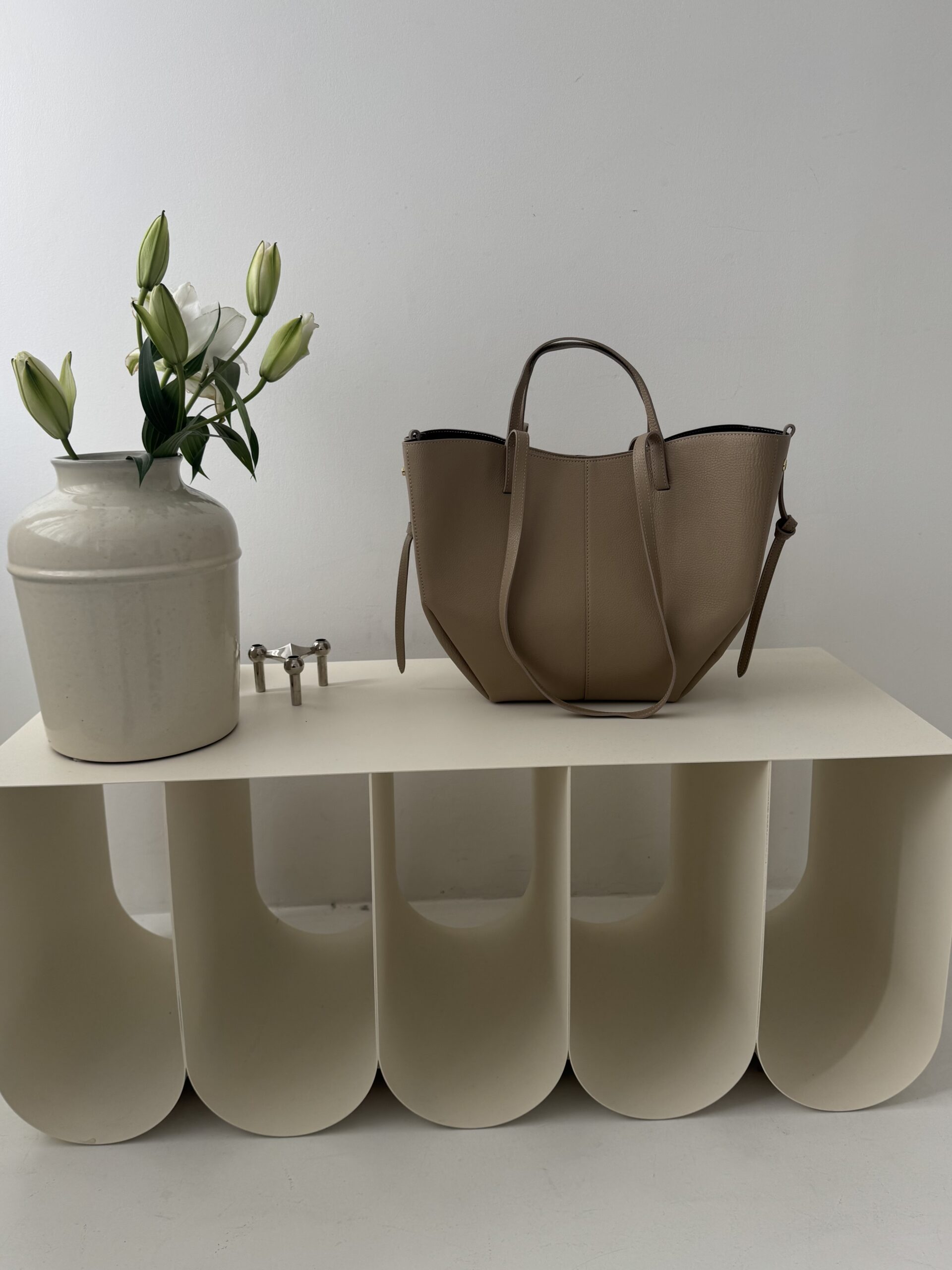 Torebka Penelope - taupe duża skórzana