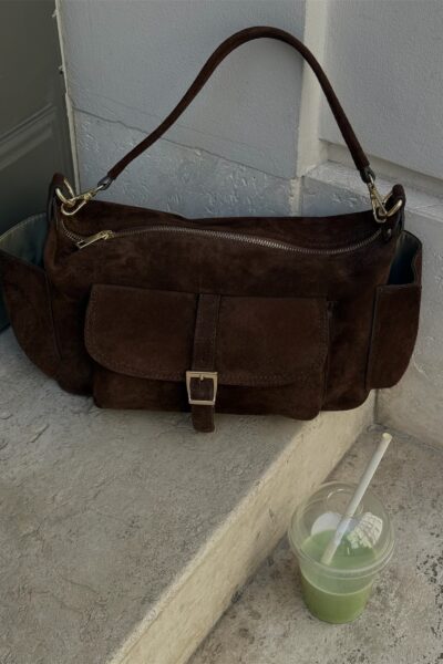 Torebka Cleo - zamszowa czekoladowa