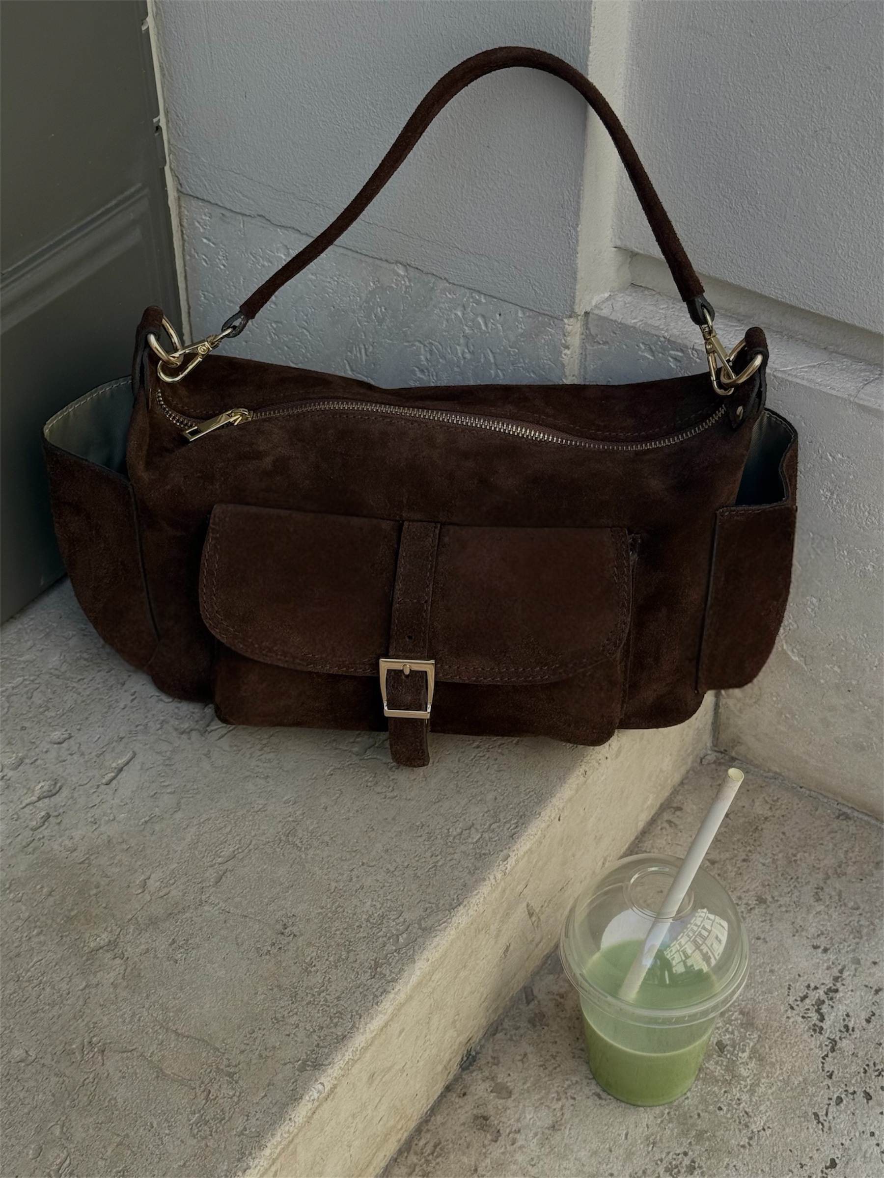 Torebka Cleo - zamszowa czekoladowa